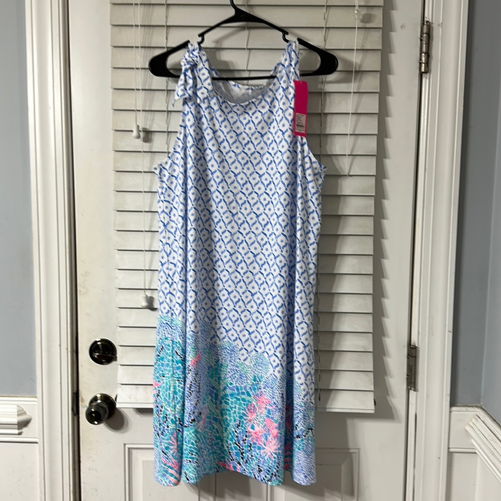 XL New Lilly Pulitzer Luella Sleeveless Shift Swing Swing Sea La Vie Dress